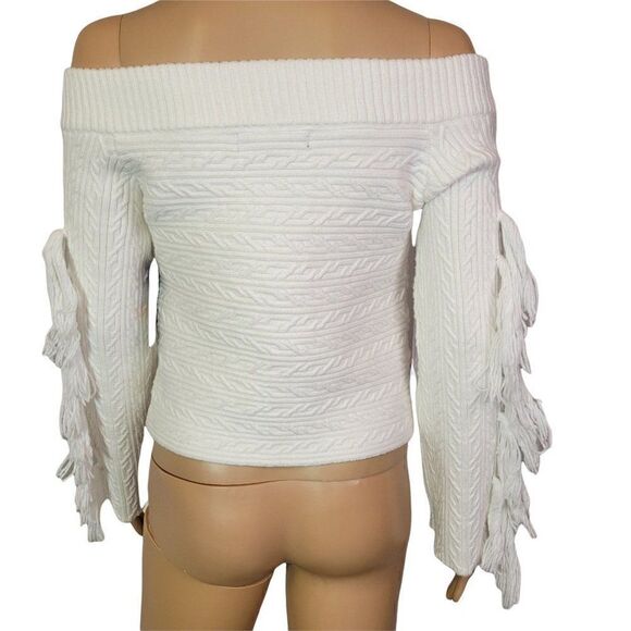RACHEL ROY Women's White Off-the-shoulder Sweater (size S) - Picture 6 of 10